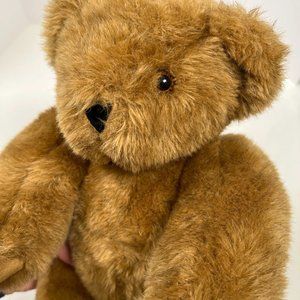 Vermont Teddy‎ Bear, jointed, 16" plush, brown bear w/ brown eyes, EUC